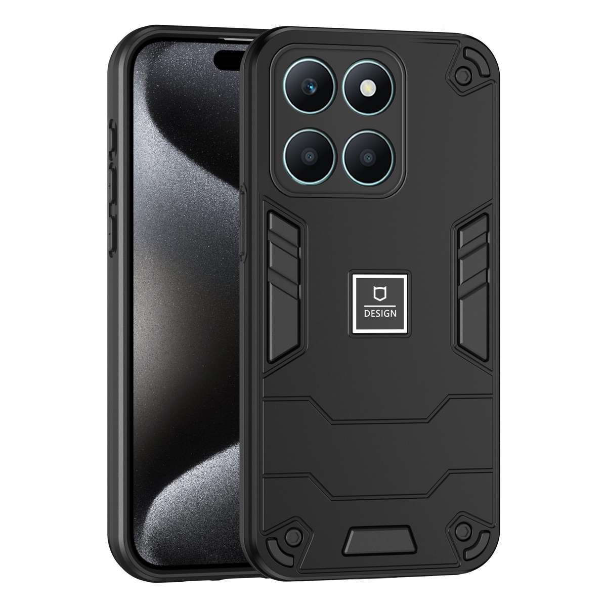 For Honor X6a 2 in 1 Shockproof Phone Case(Blue)