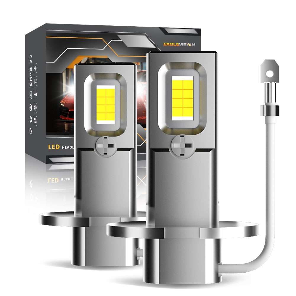 H3 Pair 15W 1500lm 6000K Car LED Direct Plug-in Headlight Bulb