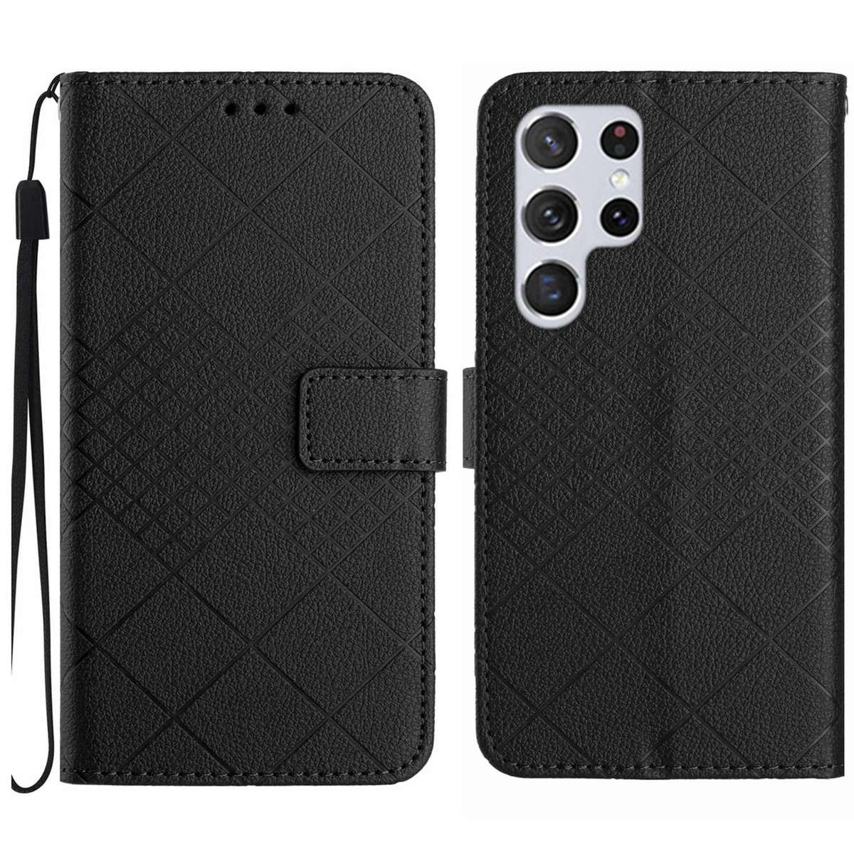 For Samsung Galaxy S25 Ultra 5G Rhombic Grid Texture Leather Phone Case(Purple)