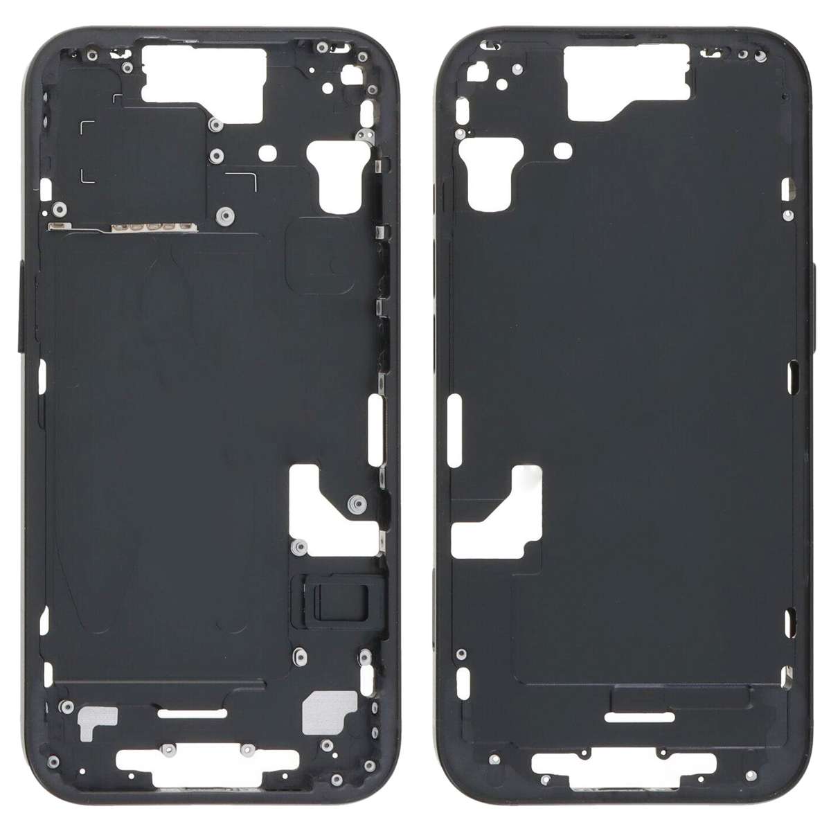 For iPhone 15 Middle Frame Bezel Plate with Side Keys + Card Tray, Version:CE EU Version(Black)