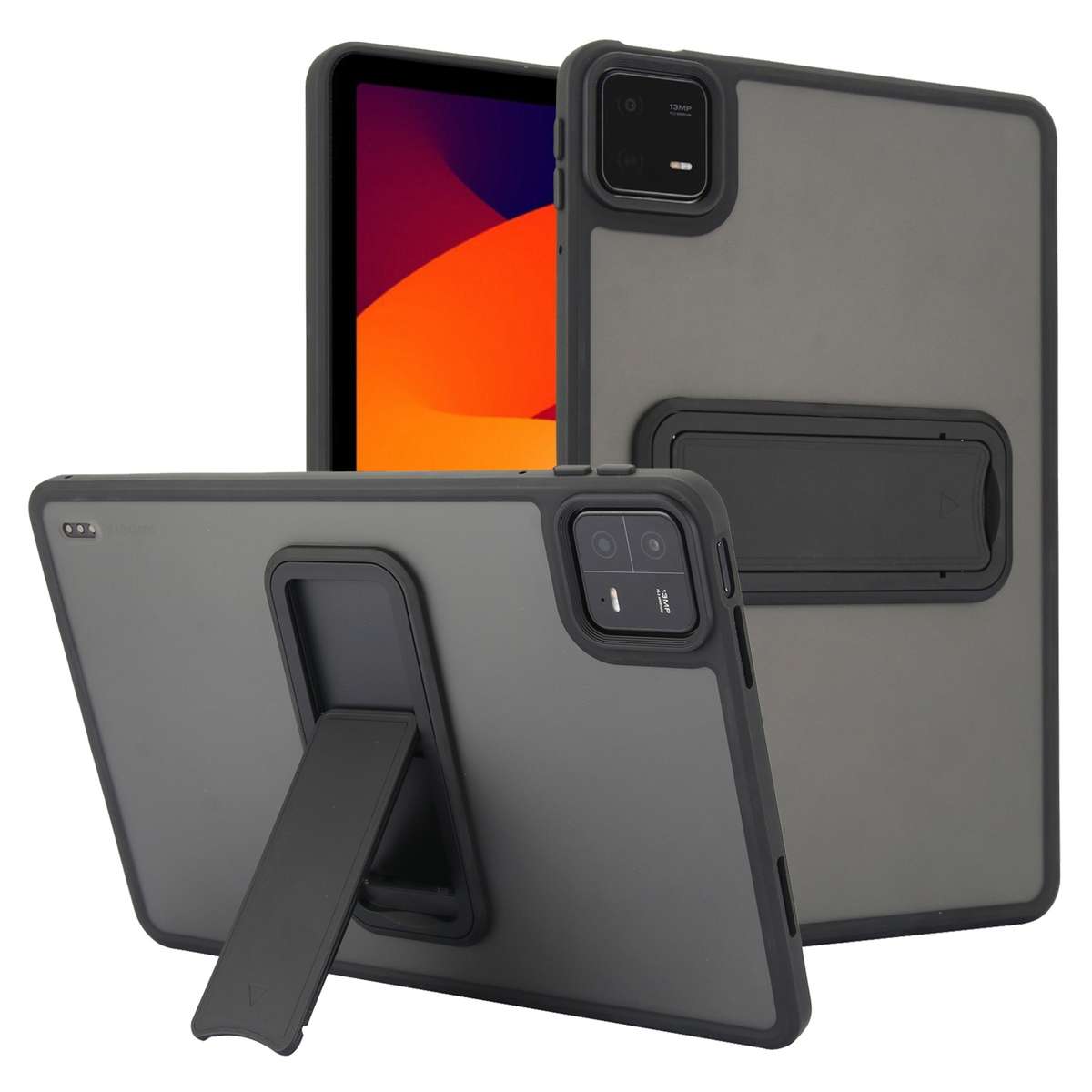 For Xiaomi Redmi Pad SE 11 Skin Feel Holder PC Hybrid TPU Tablet Case(Black)