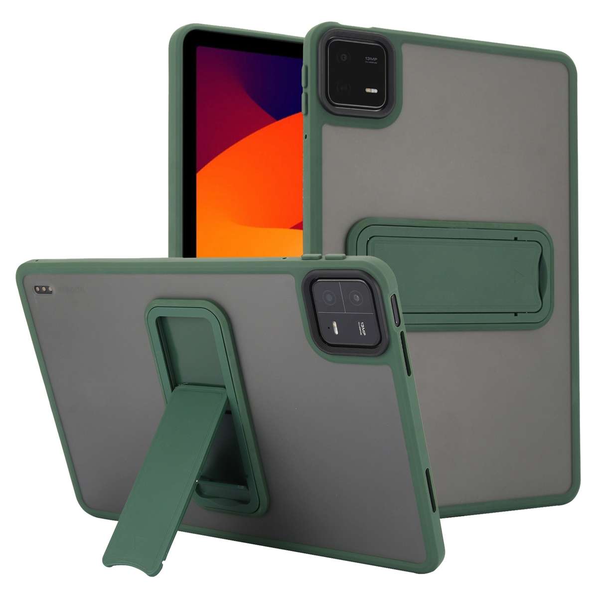 For Xiaomi Redmi Pad SE 11 Skin Feel Holder PC Hybrid TPU Tablet Case(Black)