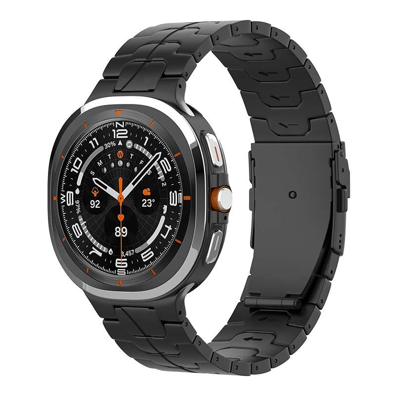 For Samsung Galaxy Watch Ultra 47mm Safety Buckle Pure Titanium Watch Band(Black)