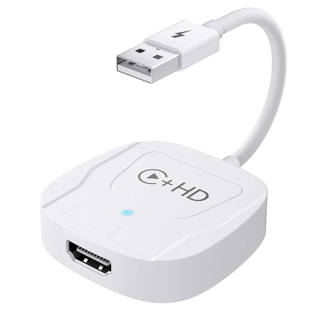 USB and HDMI Wired to Wireless CarPlay Auto Adapter, Specification:Square(Black)