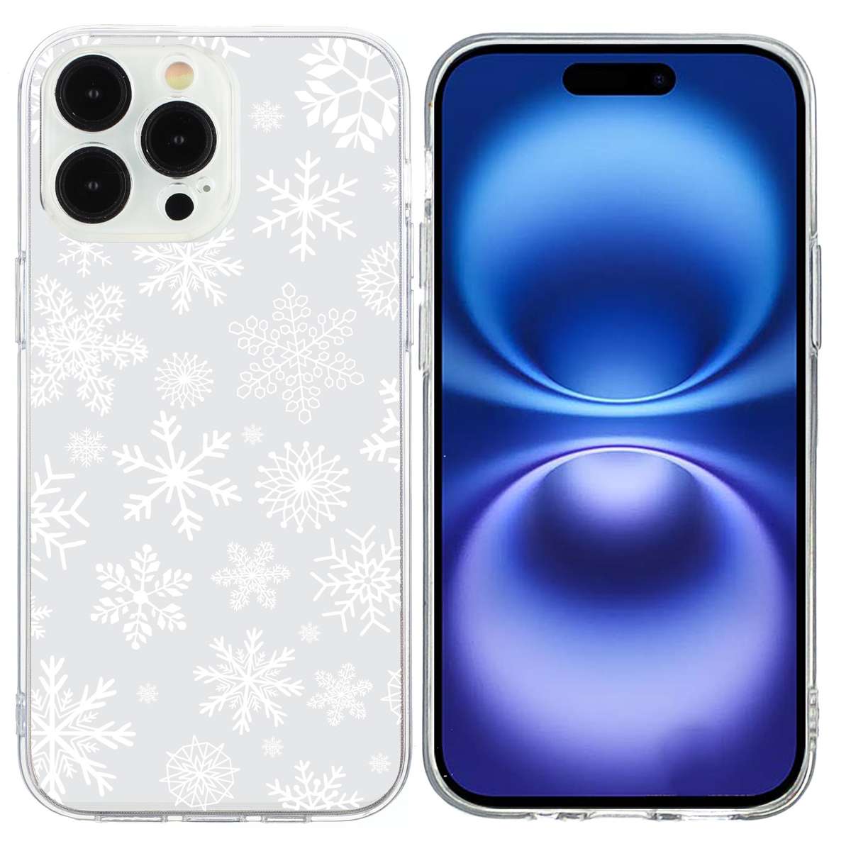 For iPhone 16 Pro Max Christmas Painted Pattern TPU Transparent Phone Case(Snowman)