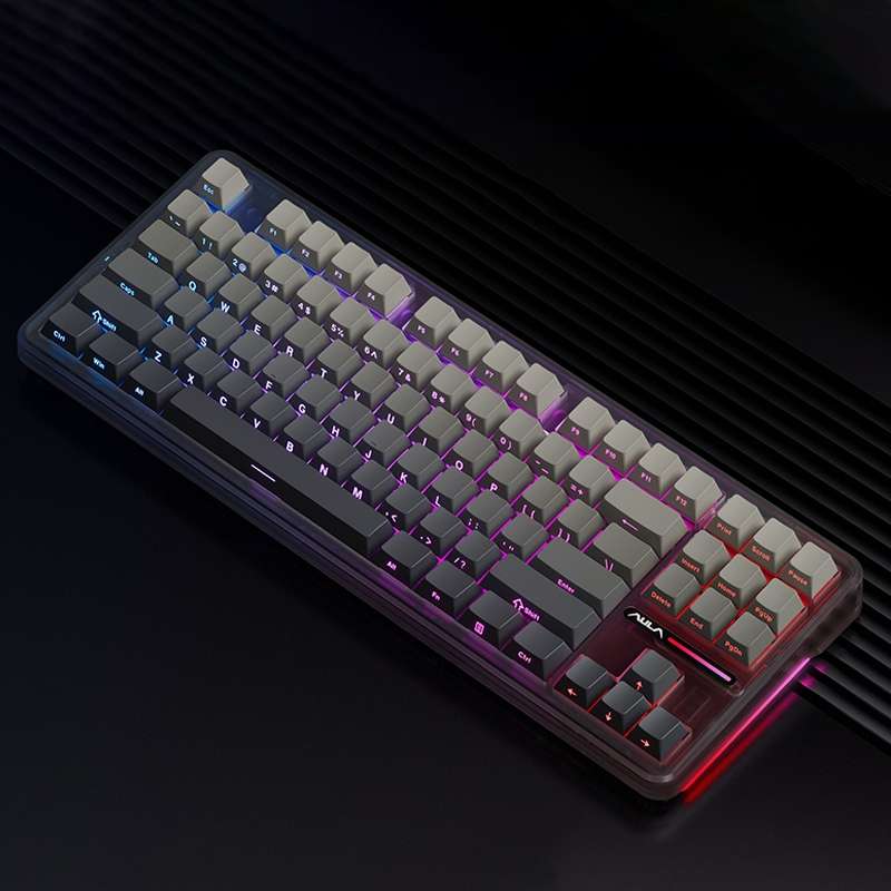 AULA F87 Pro 87 Keys Wired/2.4G/Bluetooth Three Model Customized RGB Mechanical Keyboard(Ash Wood Sh