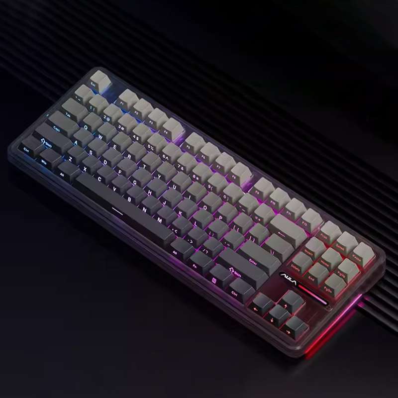 AULA F87 Pro 87 Keys Wired/2.4G/Bluetooth Three Model Customized RGB Mechanical Keyboard(Ash Wood Sh
