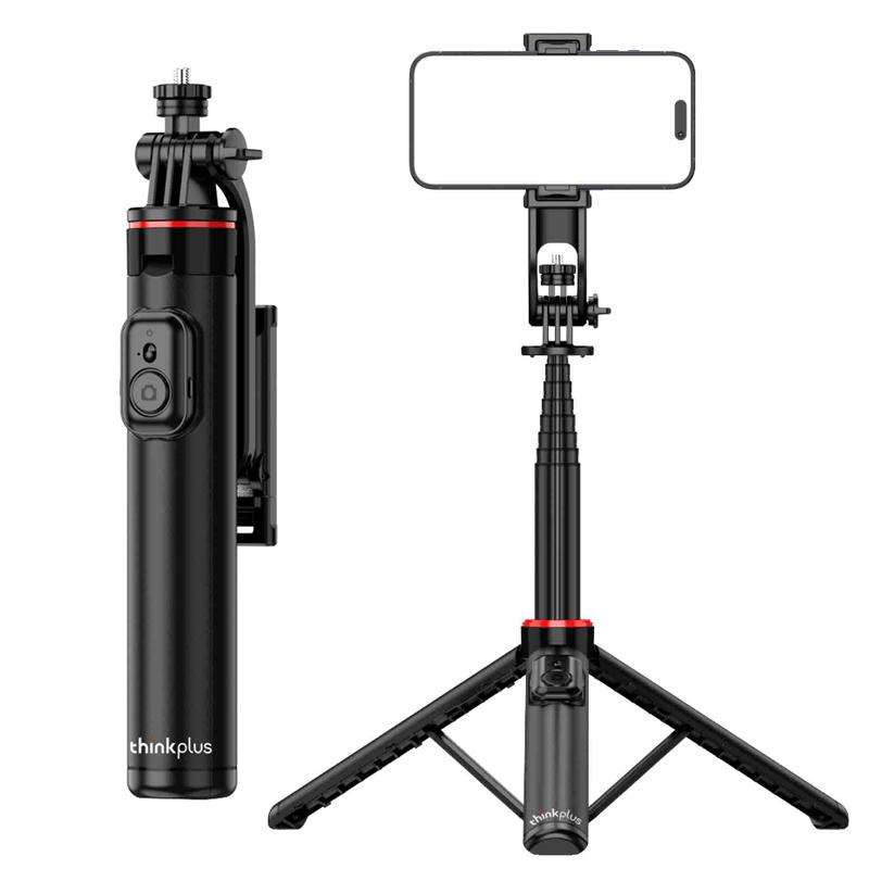 Lenovo Thinkplus H1V Premium Aluminum Alloy Bluetooth Selfie Stick, 1.3m(Black)