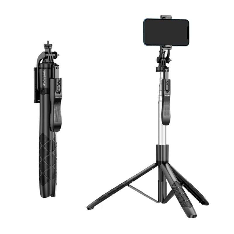 Lenovo Thinkplus H18B Flagship Stainless Steel Bluetooth Selfie Stick, 1.8m(Black)