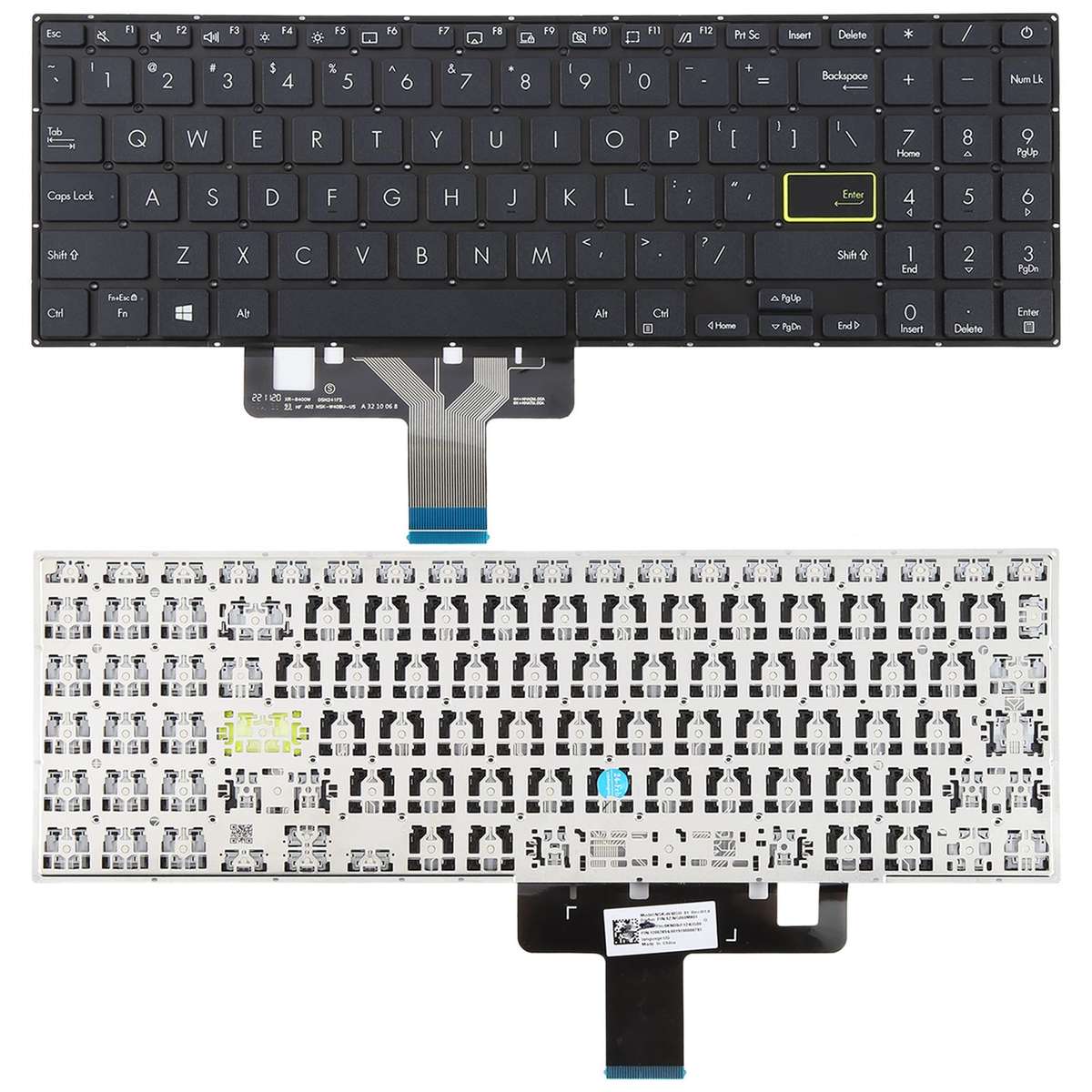 US Version Laptop Keyboard for Asus VivoBook X521 V5100E X521FL S5600F S533F 2020(Silver)
