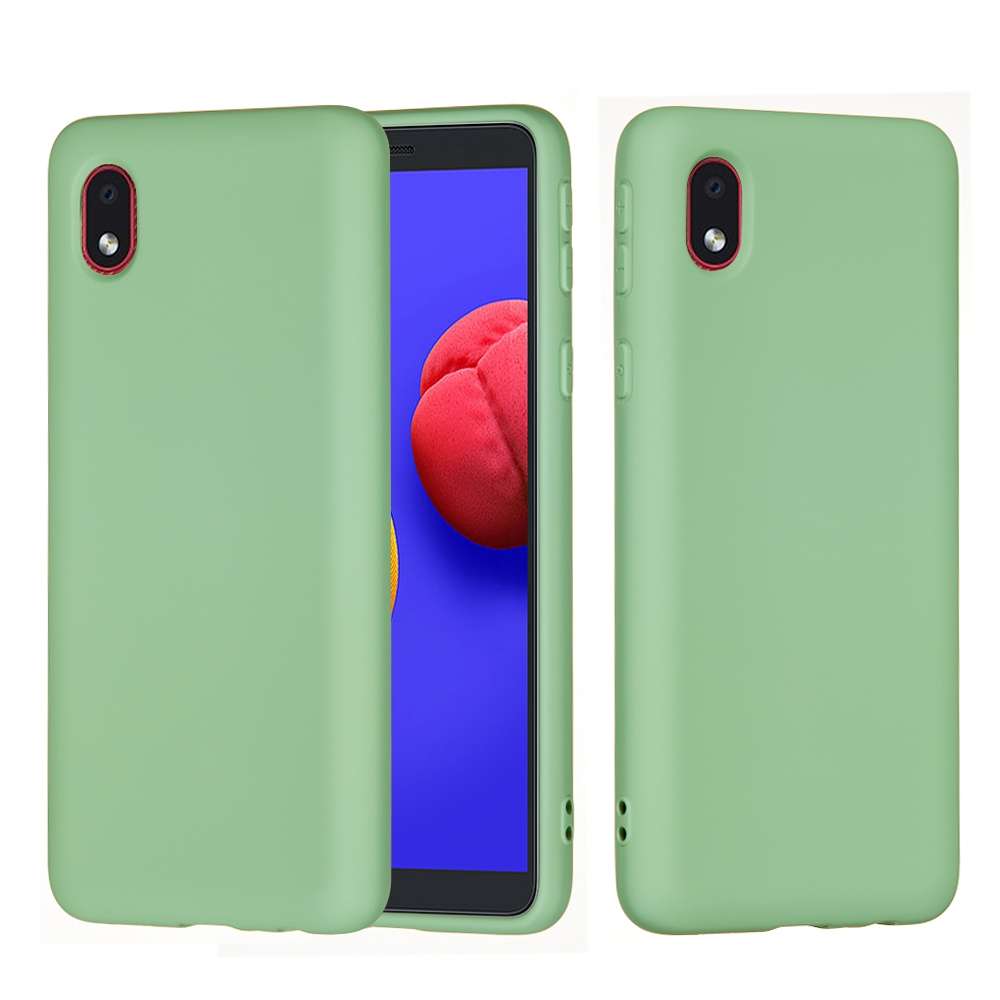 For Samsung Galaxy A01 Core Solid Color Liquid Silicone Dropproof Full Coverage Protective Case(Gree