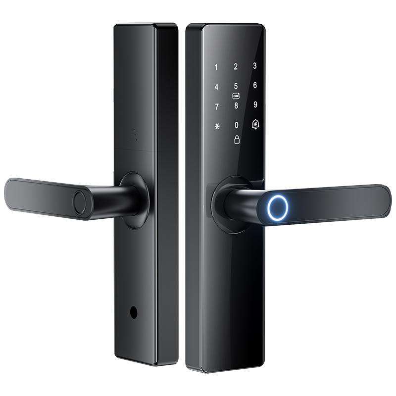 Z17 Tuya Smart WiFi Electronic Fingerprint Password Door Lock, Lock Body Size:14.7cm(Black)
