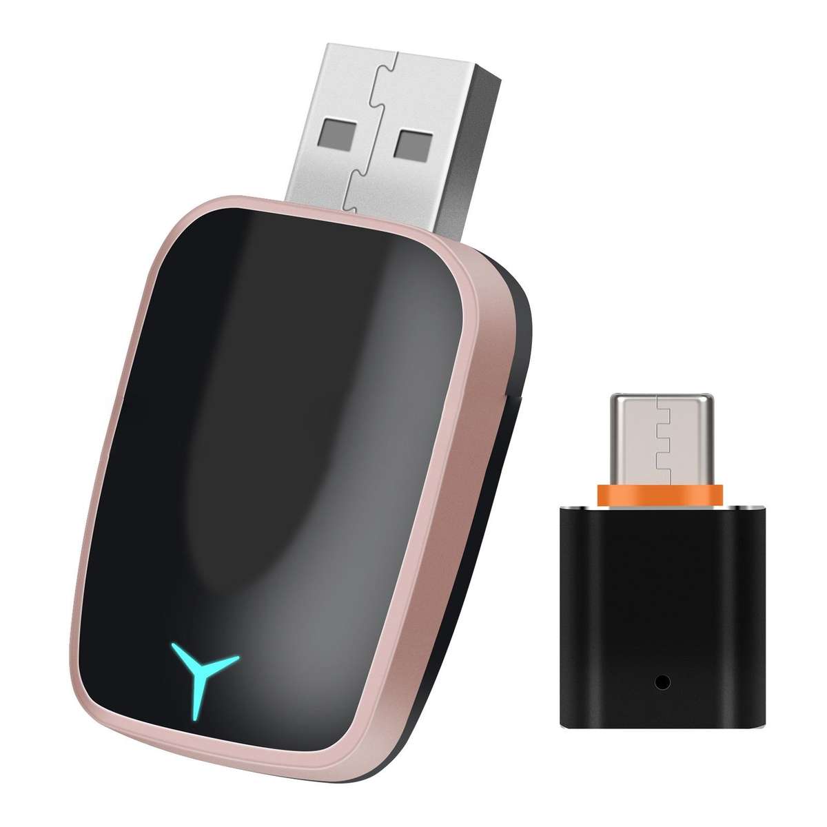 Car CarPlay and Android Auto Wired to Wireless Smart Box Adapter with Type-C Converter(Pink)