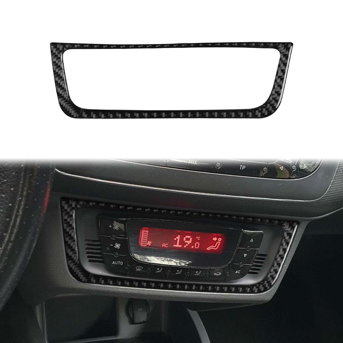 Carbon Fiber Car Air Conditioner Switch Panel B Decorative Sticker for SEAT Ibiza 2009-2014, Left...