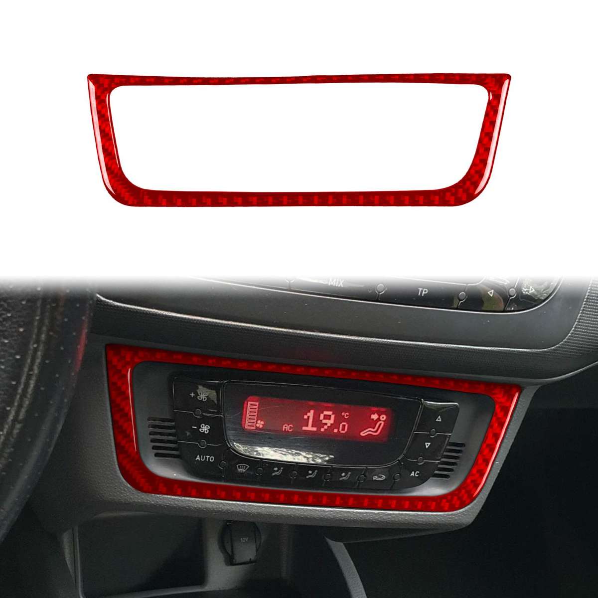 Carbon Fiber Car Air Conditioner Switch Panel B Decorative Sticker for SEAT Ibiza 2009-2014, Left...