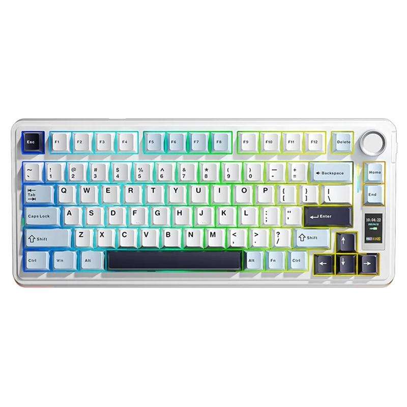 AULA S75 Pro 80 Keys wired/2.4G/Bluetooth Three Model Customizable Gradient Mechanical Keyboard(Side