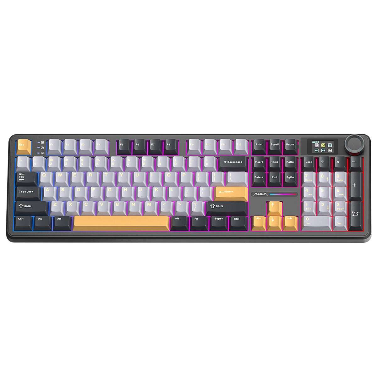 AULA F108 Pro 108 Keys Wired/2.4G/Bluetooth Three Model Customizable RGB Gaming Mechanical Keyboard(