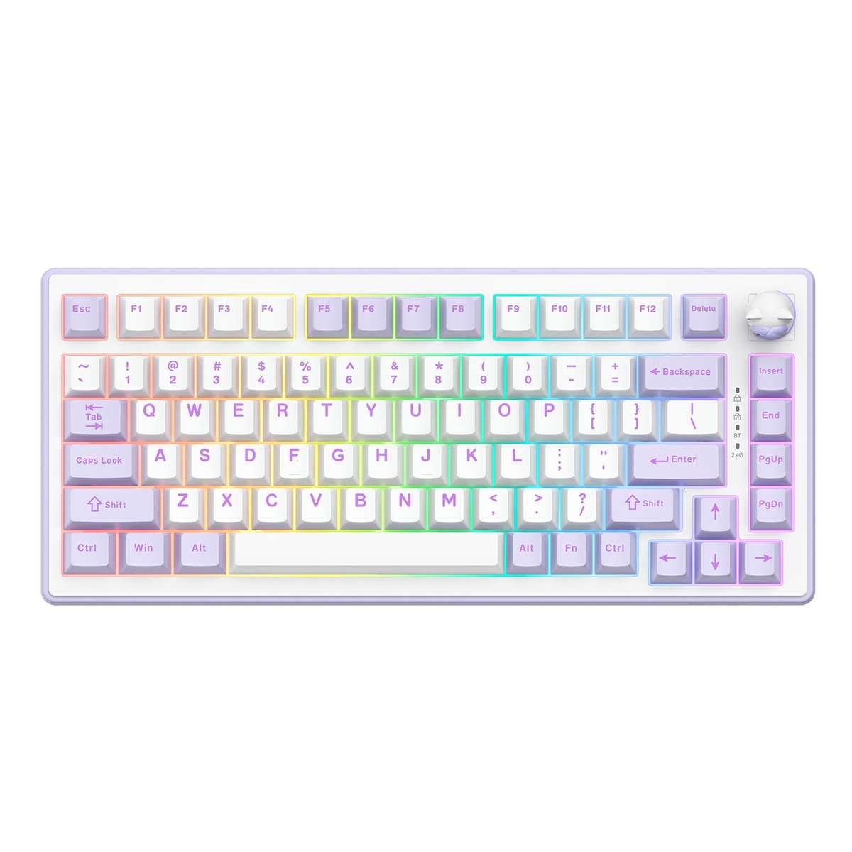 ONIKUMA MT707 82 Keys RGB Tri-mode Mechanical Gaming Keyboard(Pink)