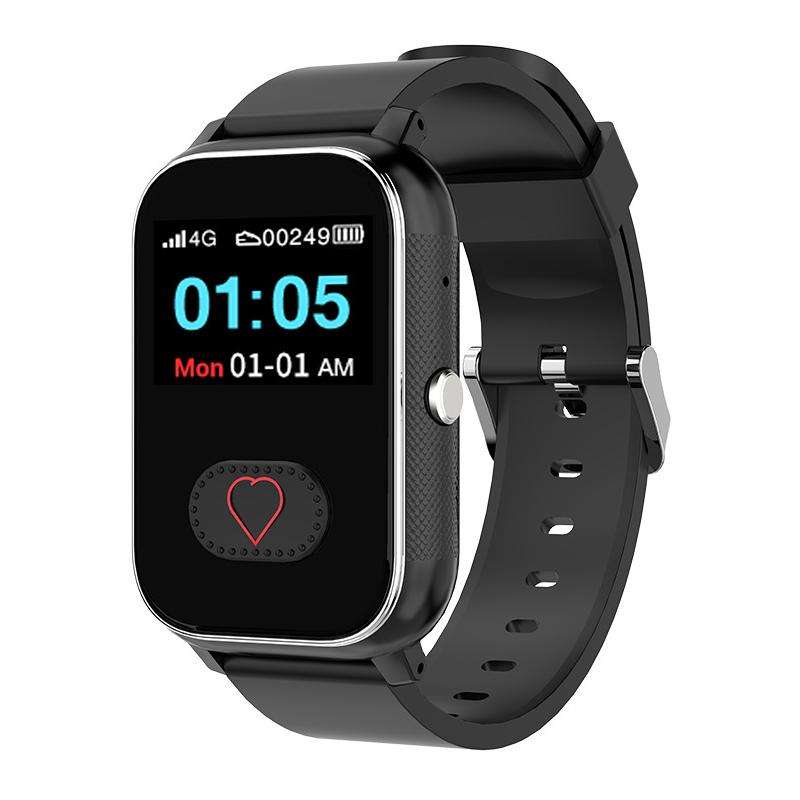 FA96S 1.0-inch Screen 4G Network GPS Tracking Elderly Care Smart Watch, Model:American Version(Black