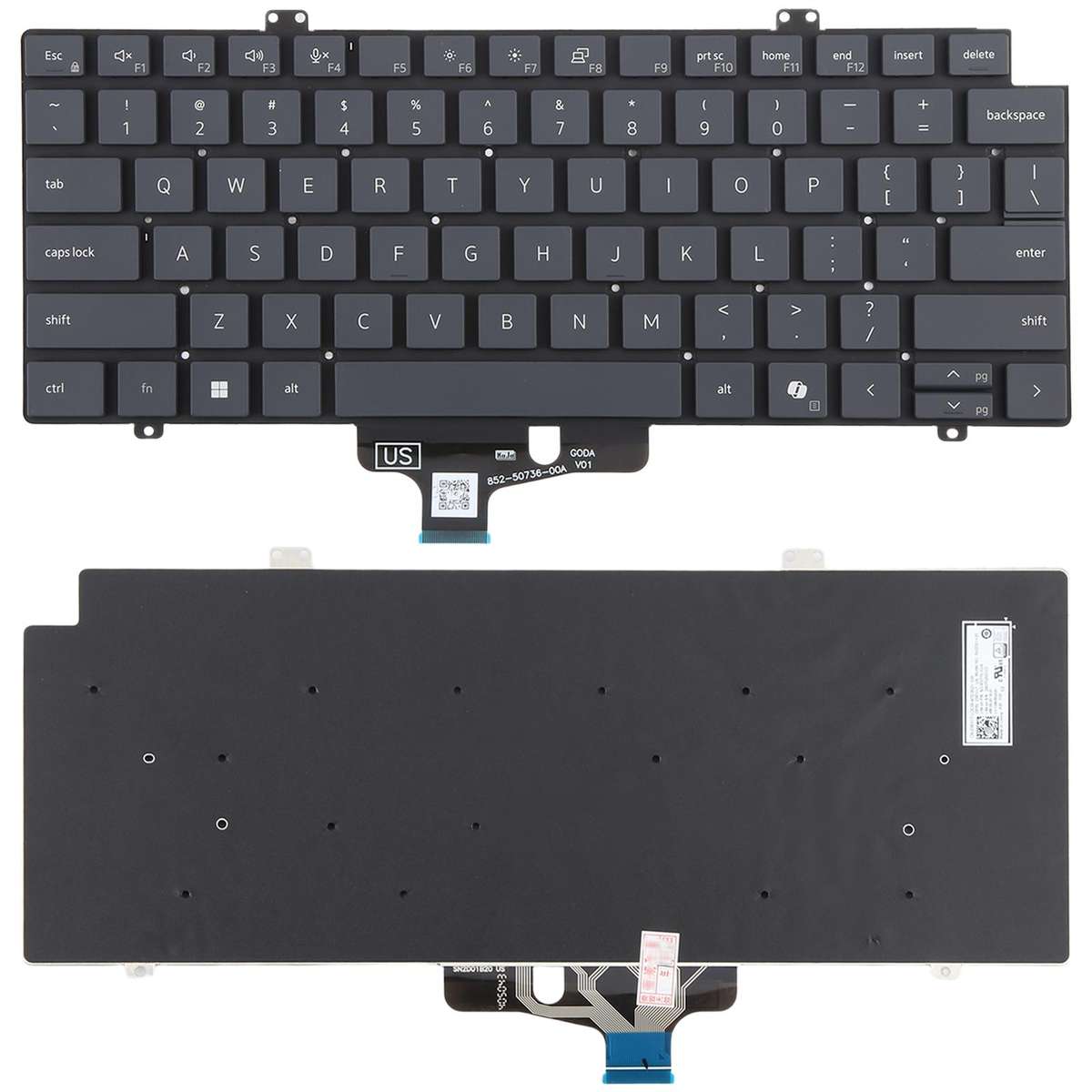 For Dell Pro 14 Plus PB14250 14255 Pro Max 14 Series US Version Laptop Keyboard(Grey)