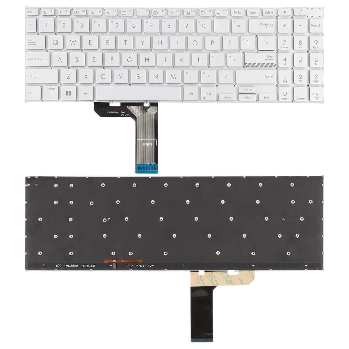 For ASUS Vivobook Pro 16 K6502 K6602 ZC ZE US Version Backlit Laptop Keyboard(Silver)