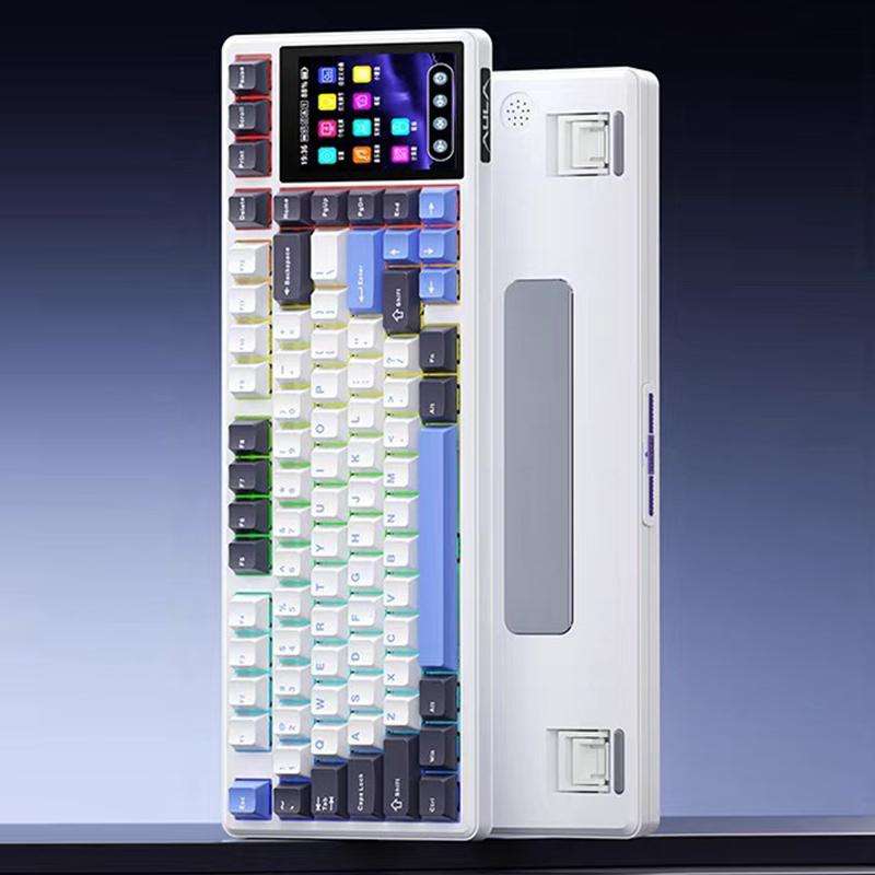 AULA L99 Smart Touch Screen Tri-Mode RGB Customizable Mechanical Keyboard(Black Rain Listening Switc