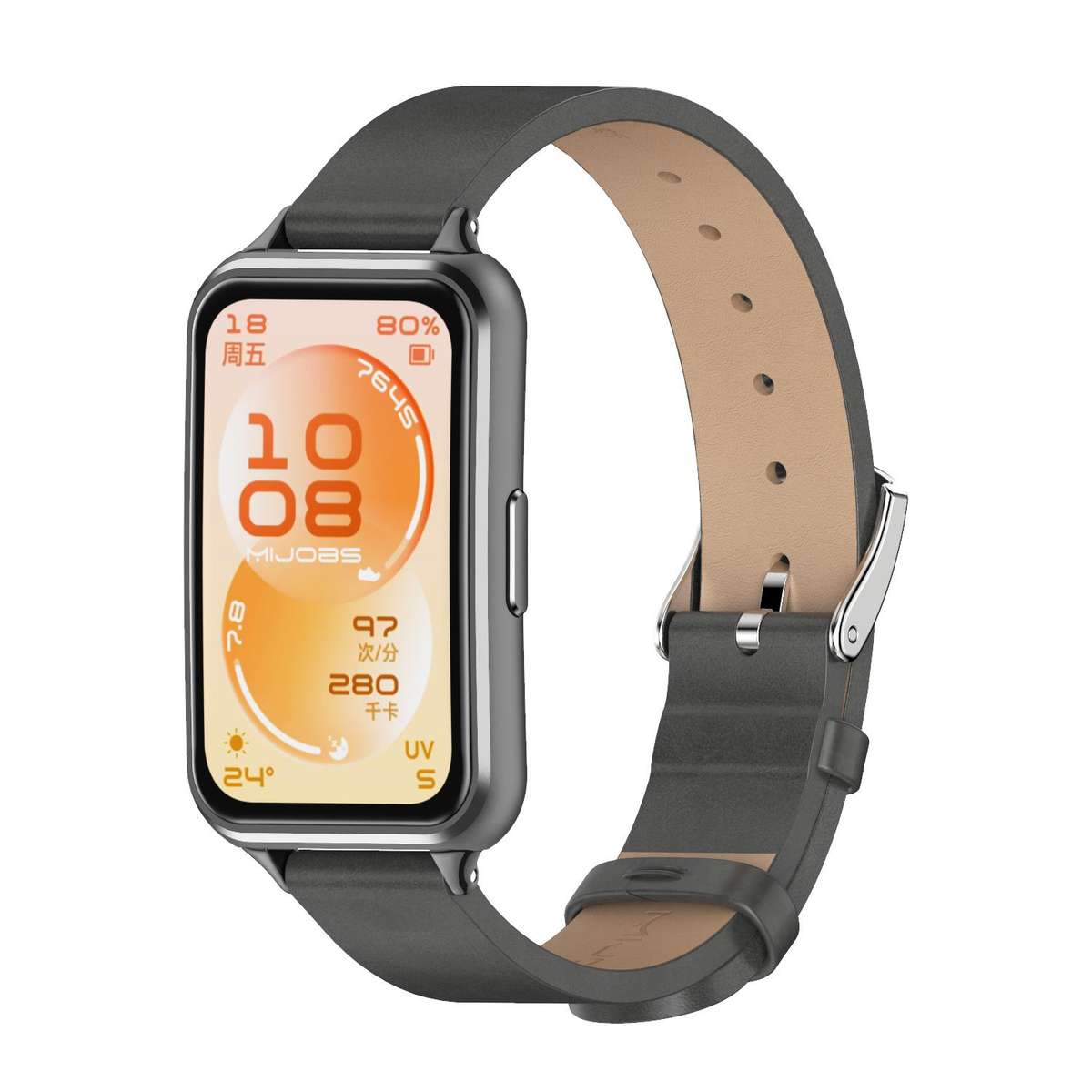 For Huawei Band 11 / Band 11 Pro MIJOBS Microfiber Vegan Leather Watch Band(White Silver)
