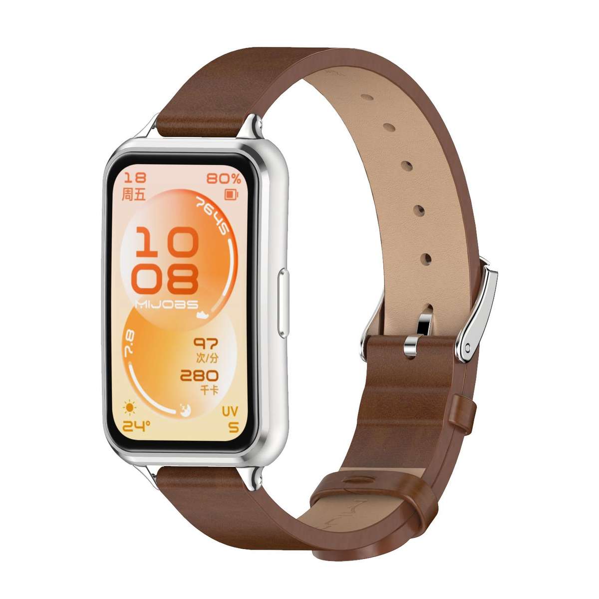 For Huawei Band 11 / Band 11 Pro MIJOBS Microfiber Vegan Leather Watch Band(White Silver)
