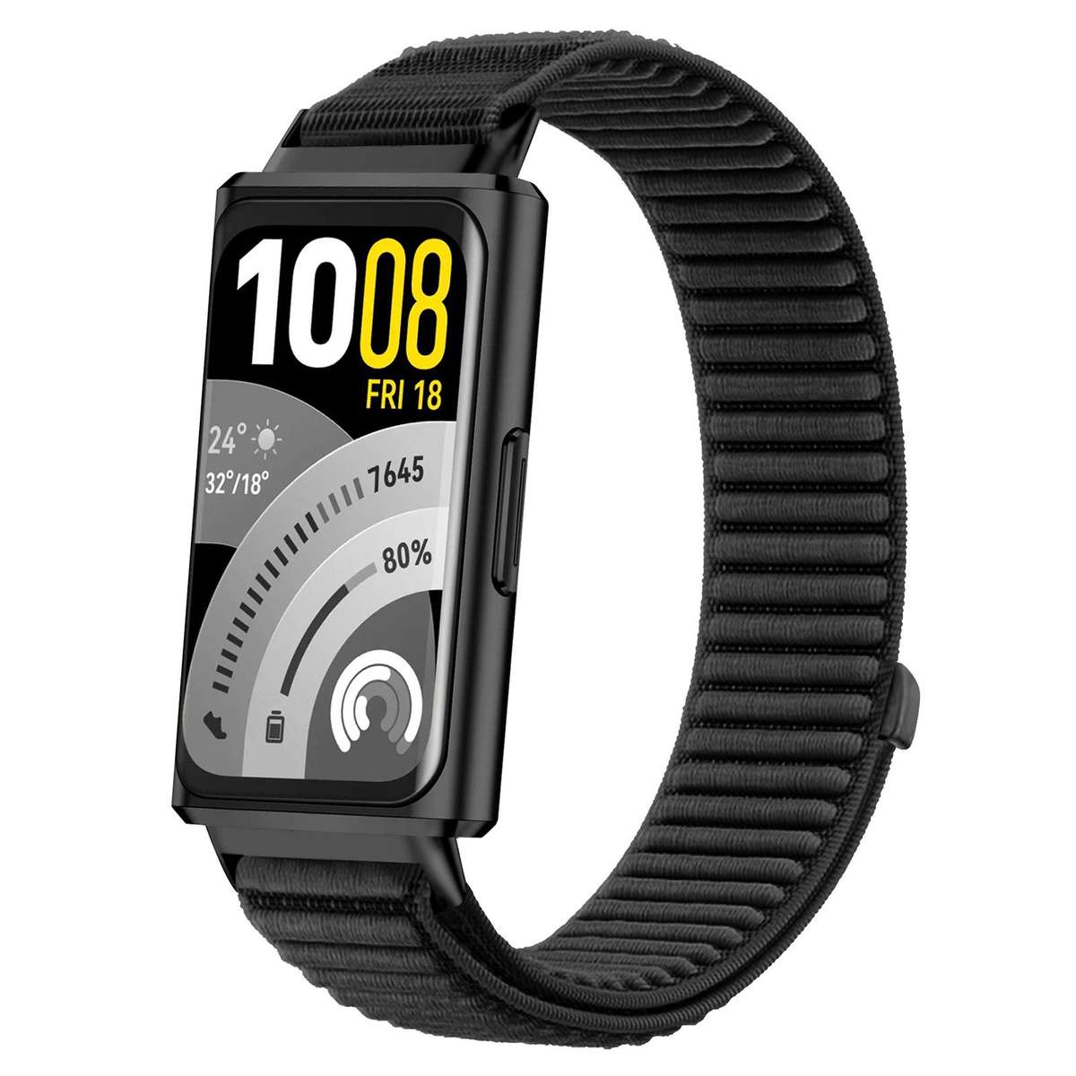 For Huawei Band 11 Pro / 11 xDfind Woven Nylon Hook And Loop Fastener Metal Interface Watch Band(Gre