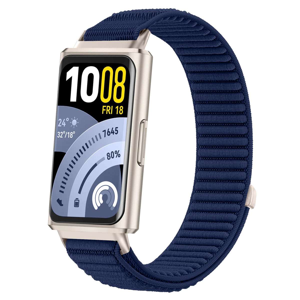 For Huawei Band 11 Pro / 11 xDfind Woven Nylon Hook And Loop Fastener Metal Interface Watch Band(Gre