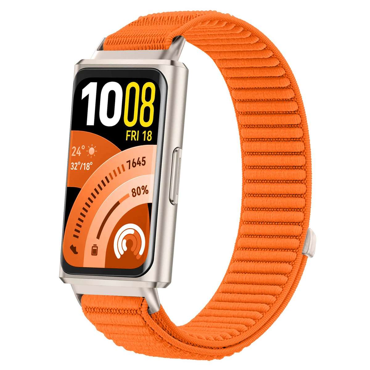For Huawei Band 11 Pro / 11 xDfind Woven Nylon Hook And Loop Fastener Metal Interface Watch Band(Gre