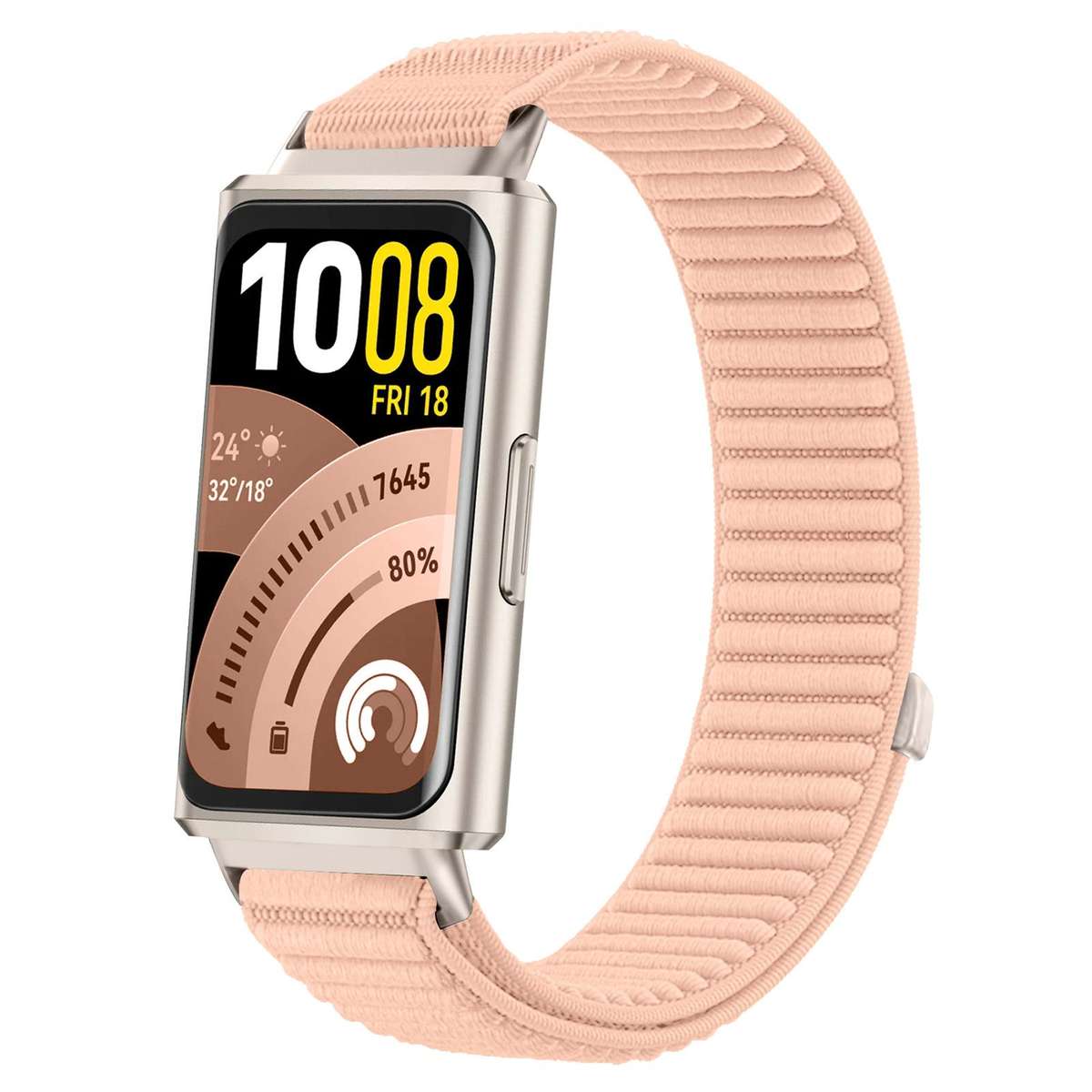 For Huawei Band 11 Pro / 11 xDfind Woven Nylon Hook And Loop Fastener Metal Interface Watch Band(Gre