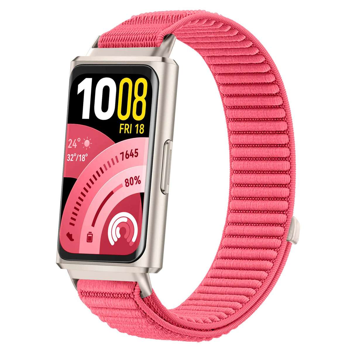 For Huawei Band 11 Pro / 11 xDfind Woven Nylon Hook And Loop Fastener Metal Interface Watch Band(Gre