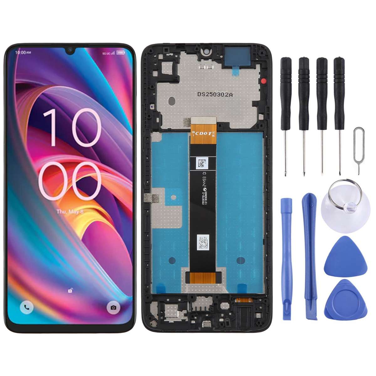 For TCL K32 5G Original LCD Screen Digitizer Full Assembly with Frame