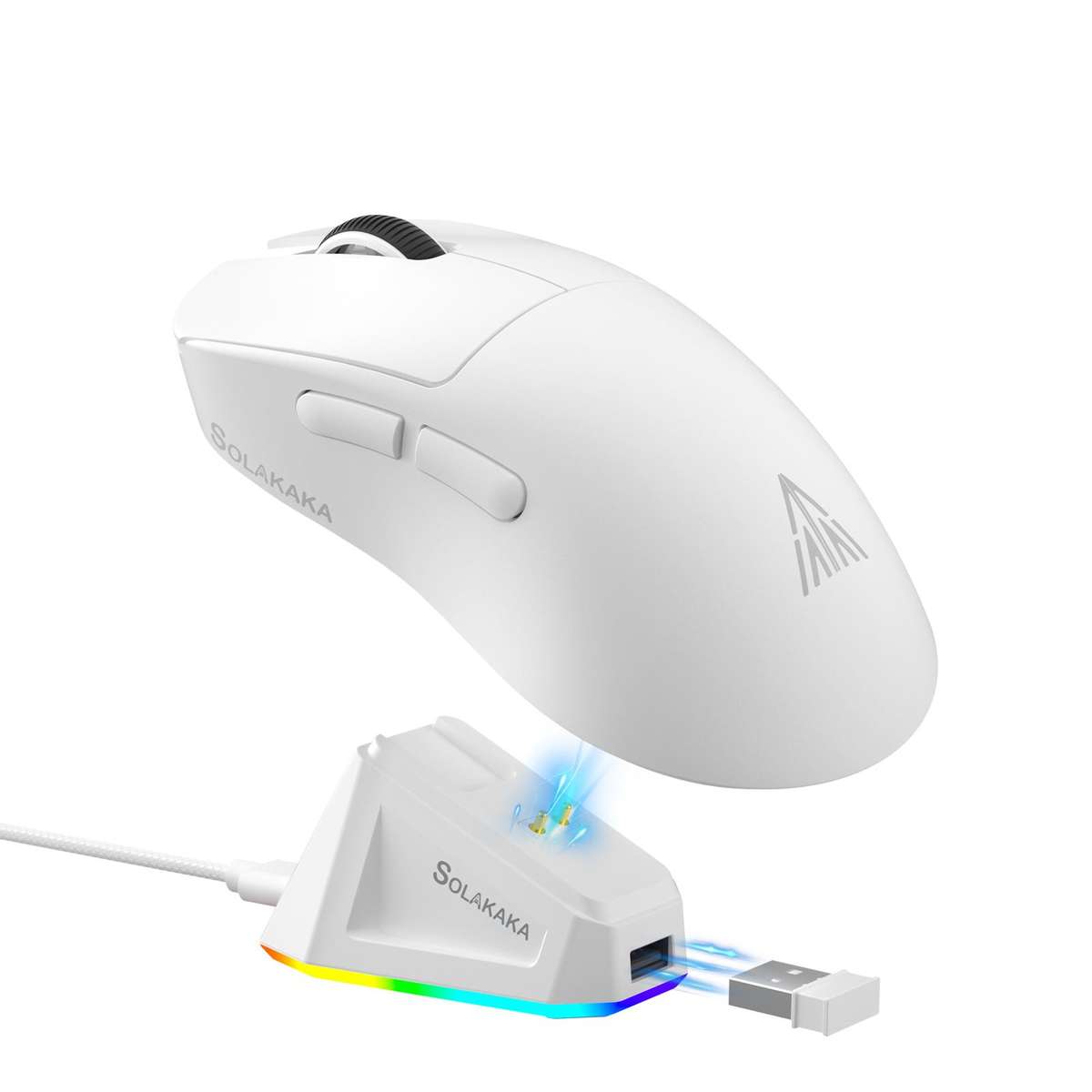 SOLAKAKA SM822 Tri-Mode 24000DPI 1000Hz Wireless Gaming Mouse with RGB Charging Dock(Black)