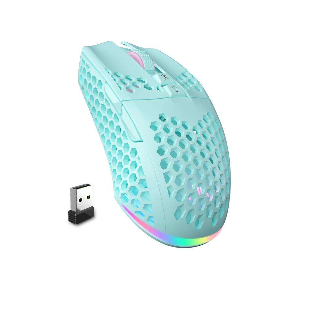 SOLAKAKA SM600 Hollowed Out RGB Tri-mode Wireless Gaming Mouse(White)