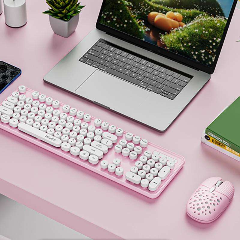 SHIPADOO EF128 2.4G 4800 DPI Wireless Keyboard Mouse Set, Solid Color Series(Green)