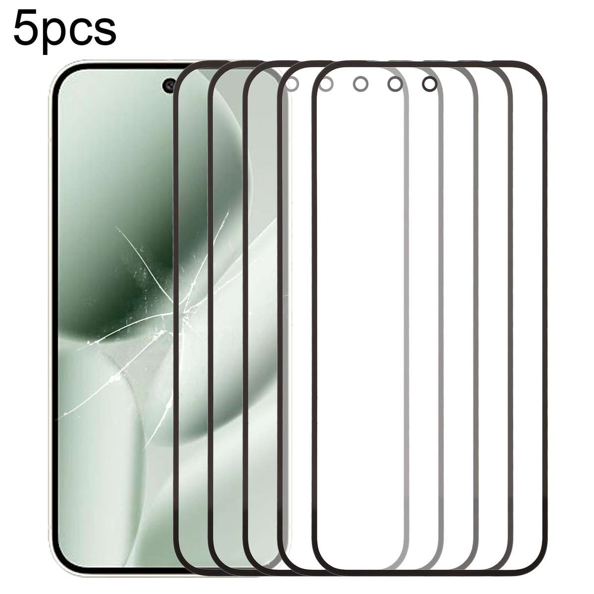 For Google Pixel 10 Pro XL 5pcs Front Screen Outer Glass Lens with OCA Optically Clear Adhesive