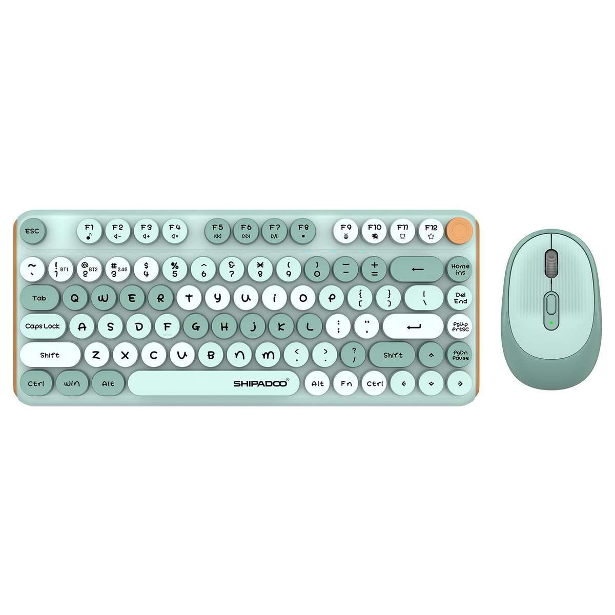 SHIPADOO W688 2.4G + BT 1600 DPI Wireless Keyboard Mouse Set(Green)
