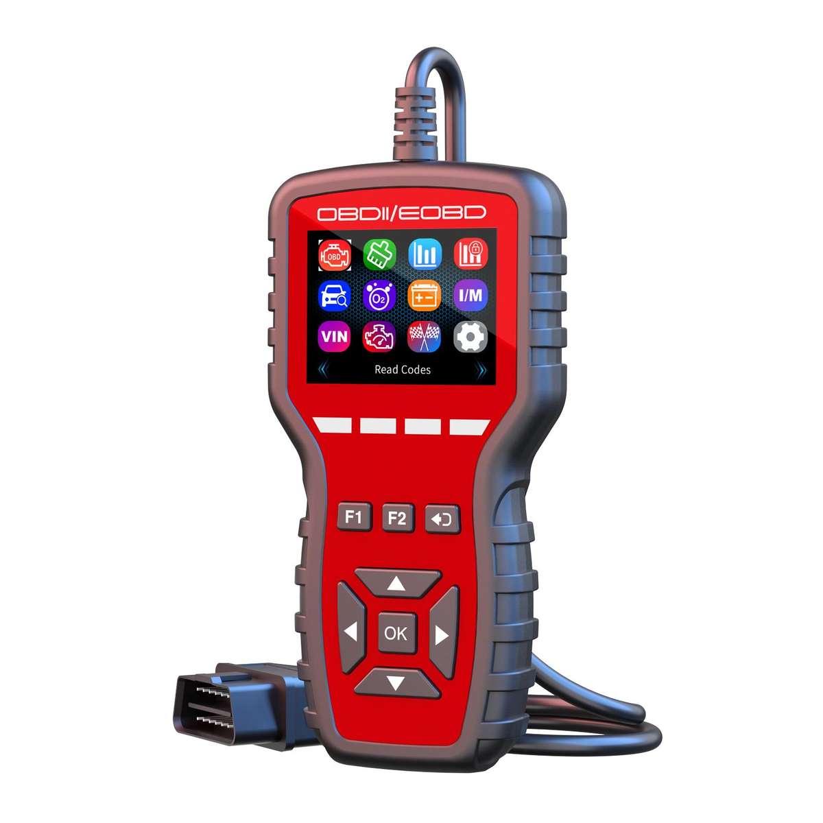 K2 Car OBDII Diagnostic Tool Smart Engine Fault Detector HUD(Black Red)