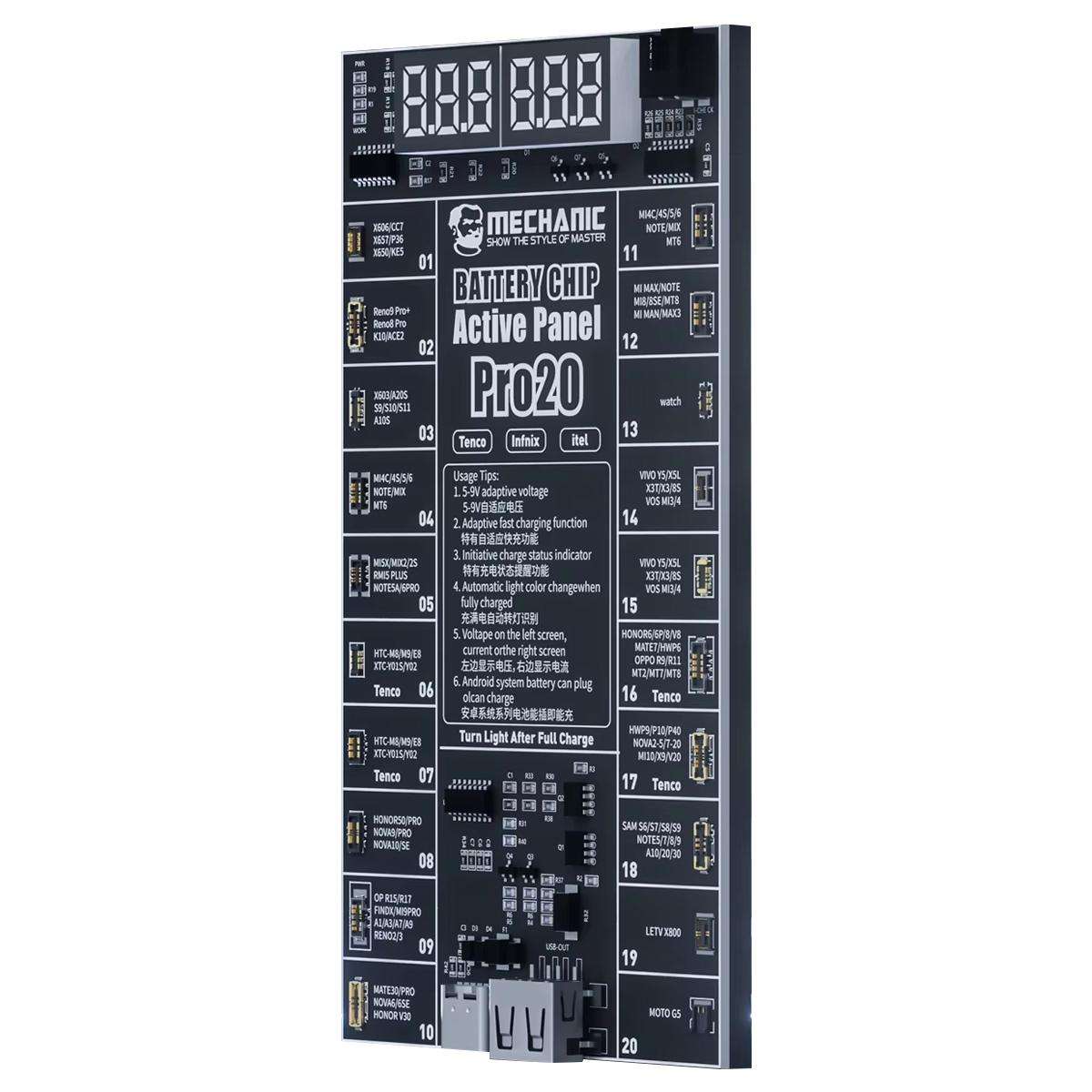 MECHANIC Pro20 Fast Charging Battery Chip Activation Detection Panel for Android