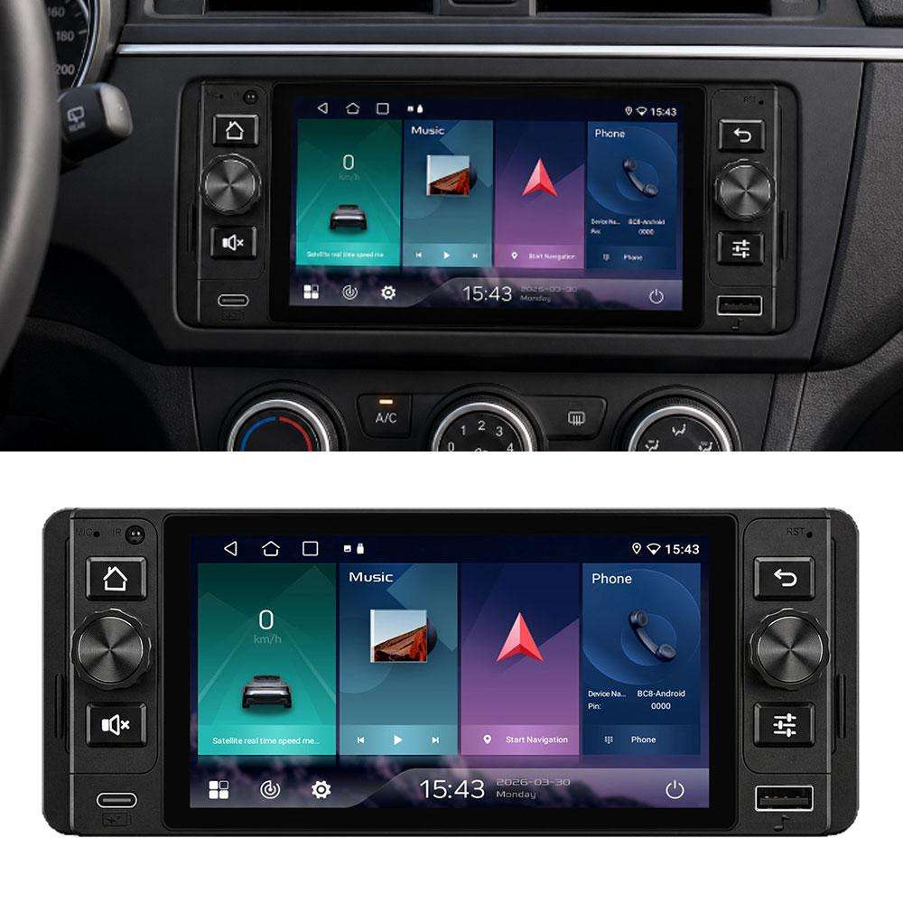 5 inch Single Din Android 15 Center Console CarPlay Car Video Navigation, Specification:Standard