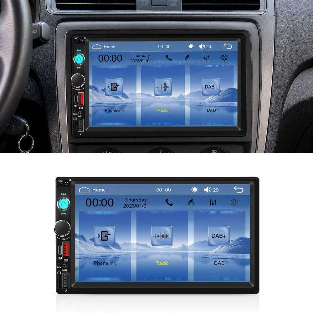 Universal 7 inch Dual-DIN Car MP5 Player Center Console Display with CarPlay & Android Auto Function