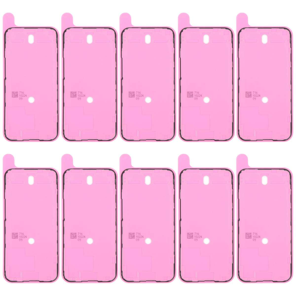 For iPhone 15 Pro 10pcs OEM LCD Frame Bezel Waterproof Adhesive Gasket, Airtightness Test Compatible