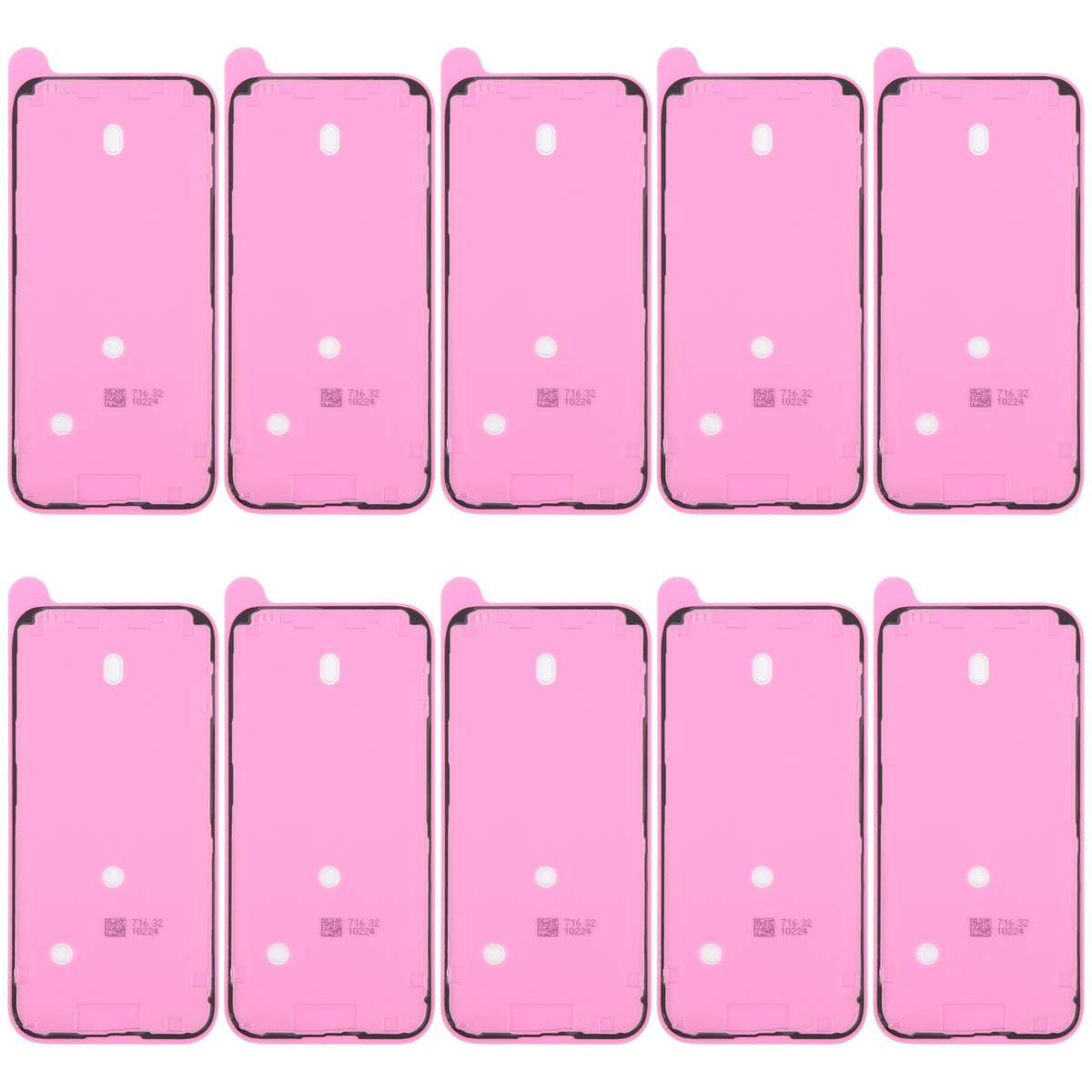 For iPhone 16 Pro Max 10pcs OEM LCD Frame Bezel Waterproof Adhesive Gasket, Airtightness Test Compat