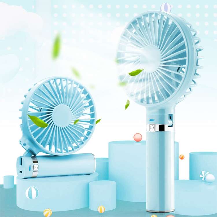 S2 Portable Foldable Handheld Electric Fan, with 3 Speed Control & Night Light (White)