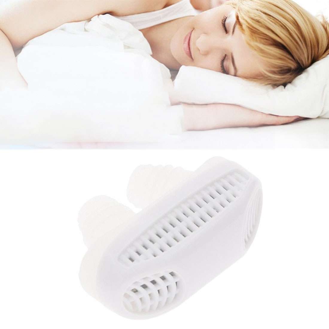 2 in 1 ABS Silicone Anti Snoring Air Purifier (Blue)