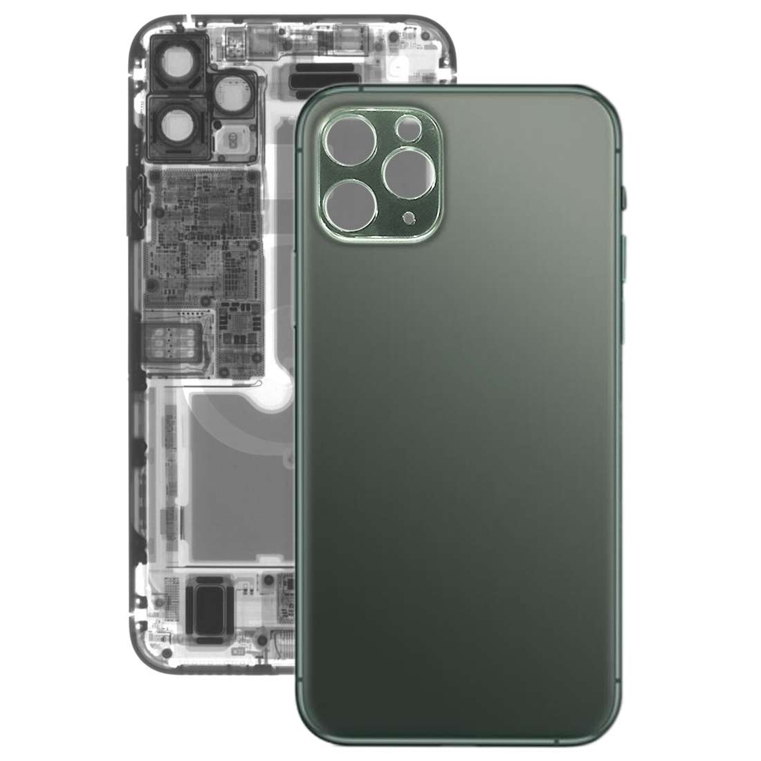 Back Battery Cover Glass Panel for iPhone 11 Pro(Black)