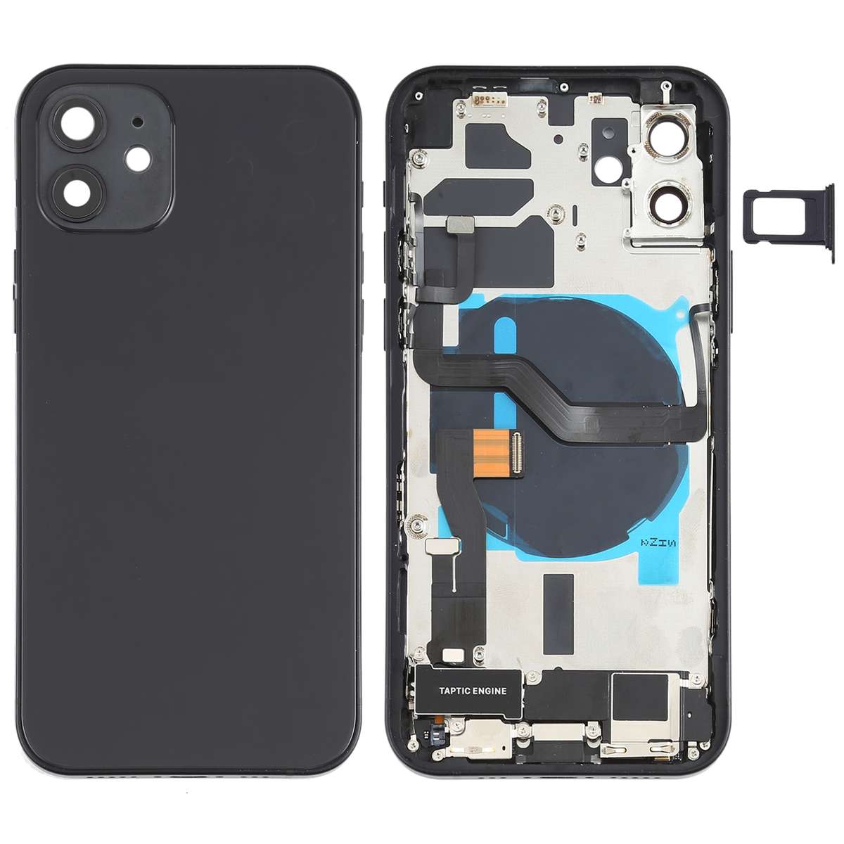 Battery Back Cover Assembly (with Side Keys & Speaker Ringer Buzzer & Motor & Camera Lens & Card ...