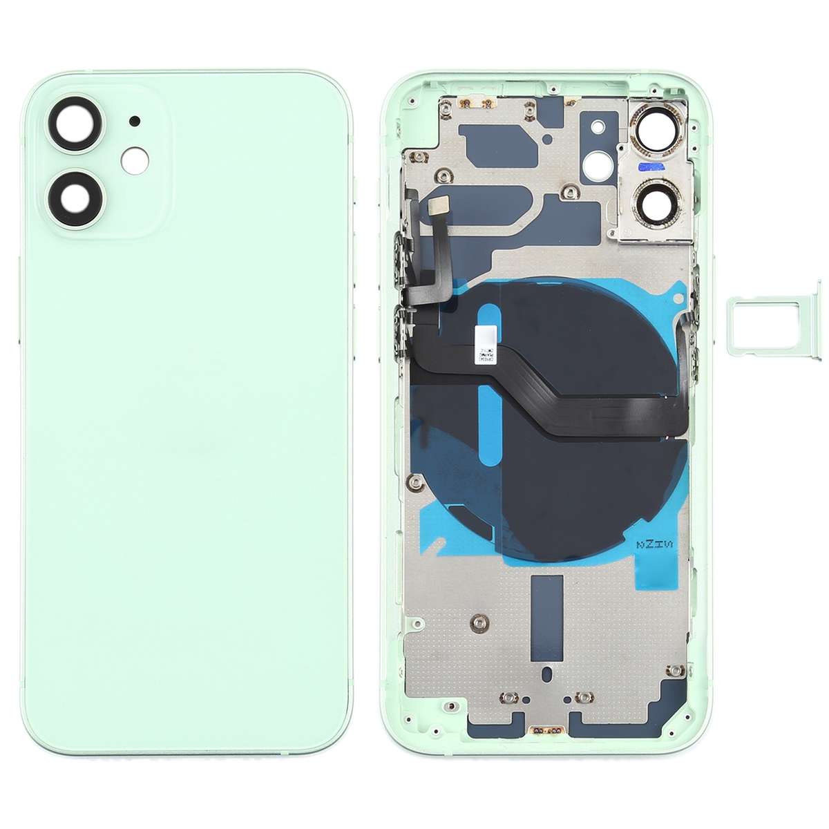 Battery Back Cover (with Side Keys & Card Tray & Power + Volume Flex Cable & Wireless Charging Mo...